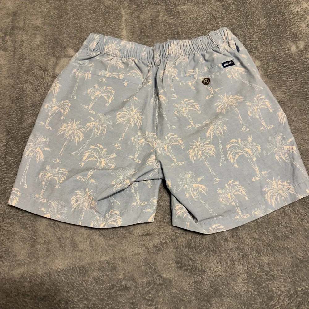 Chubbies Everyday Shorts Mens Small Light Blue Palm Tree Print 6 Inch Inseam